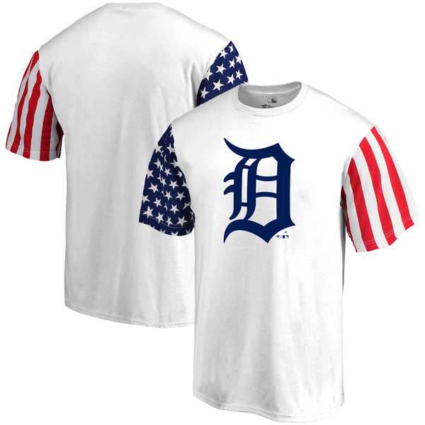 Men's Detroit Tigers Fanatics Branded Stars & Stripes T-Shirt White FengYun,We sell and wholesale Men's Detroit Tigers Fanatics Branded Stars & Stripes T-Shirt White FengYun on line form chian!
